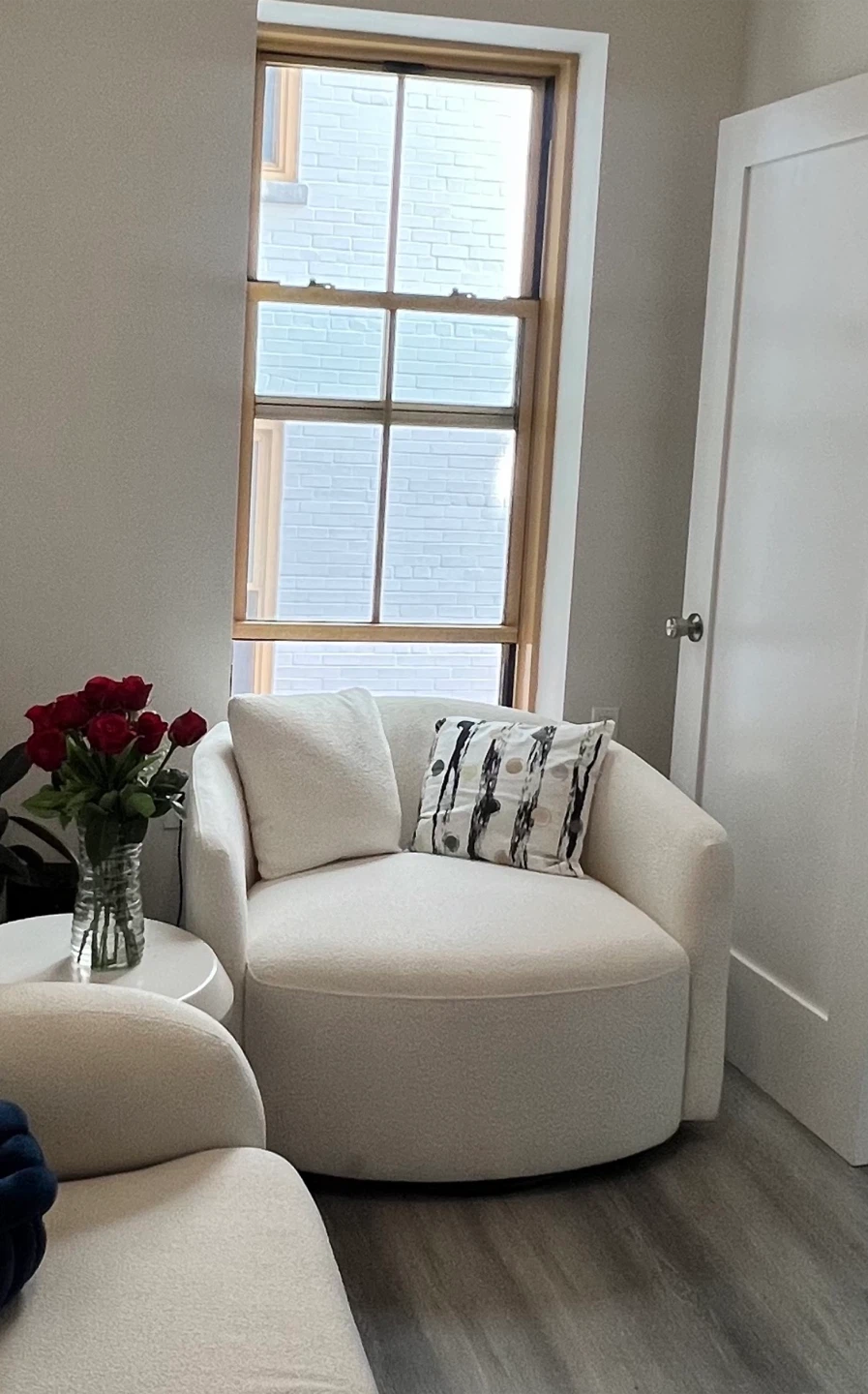 Cream Boucle Accent Chair