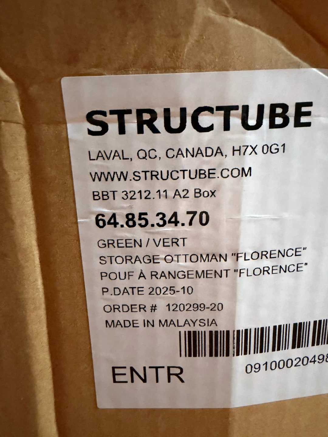 Structube Florence Storage Ottoman - Green - photo 5