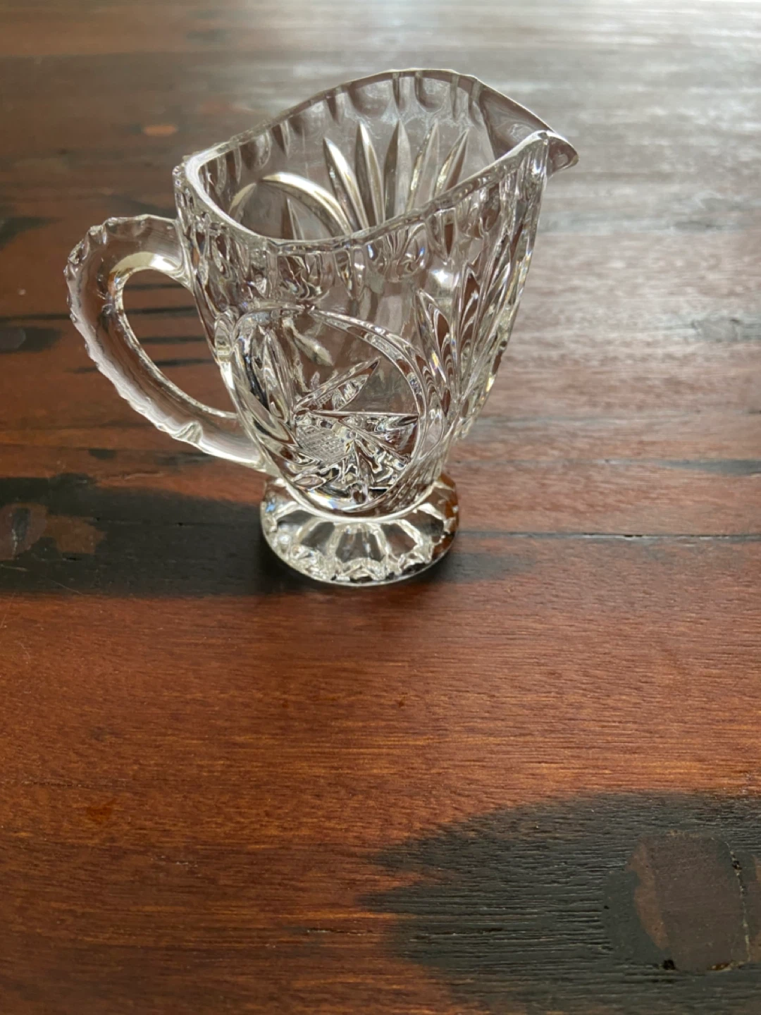 Vintage Crystal Sugar Bowl and Creamer Set with Tray - photo 3