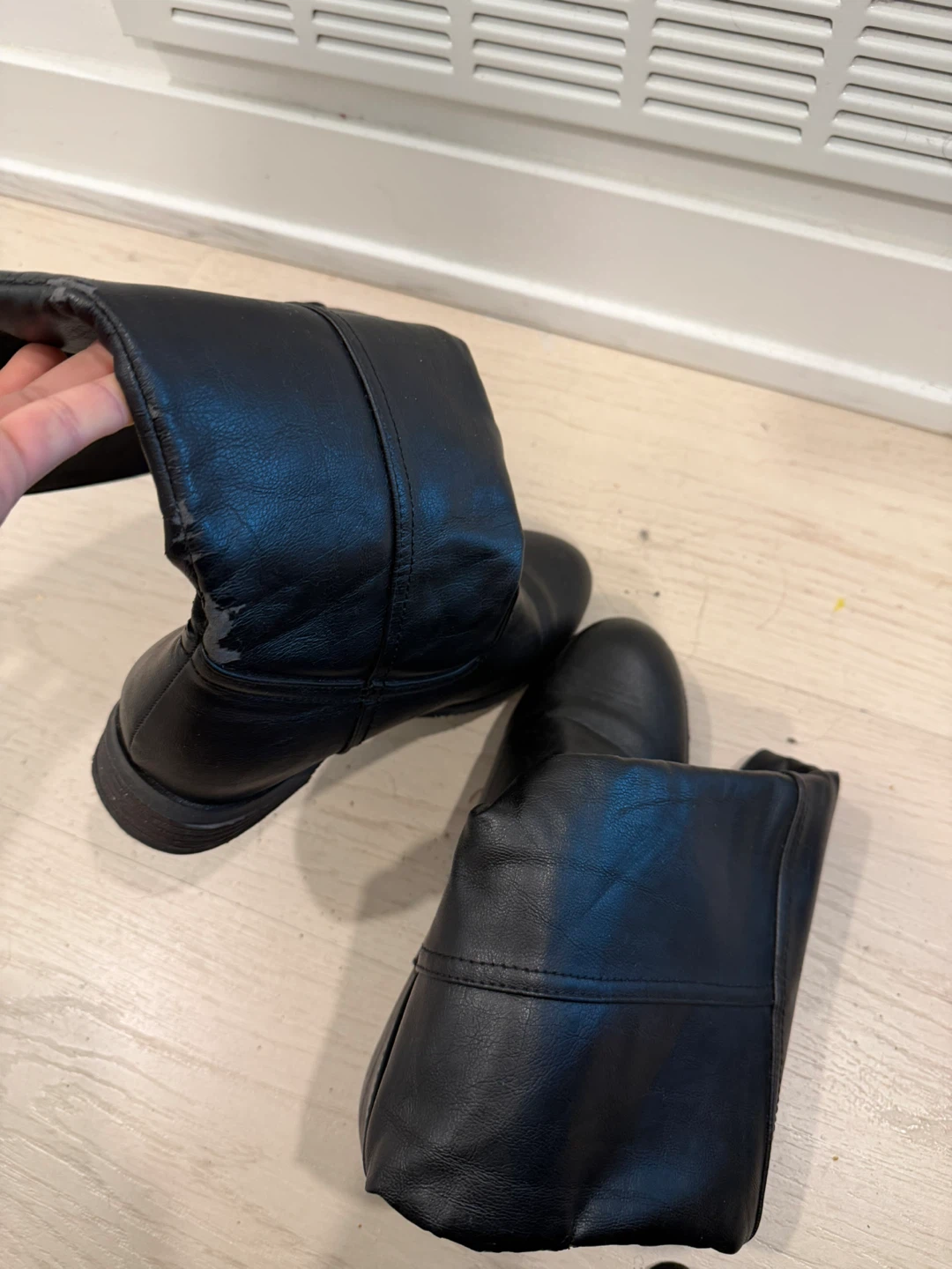Black Leather Boots Size L🧡 - photo 2