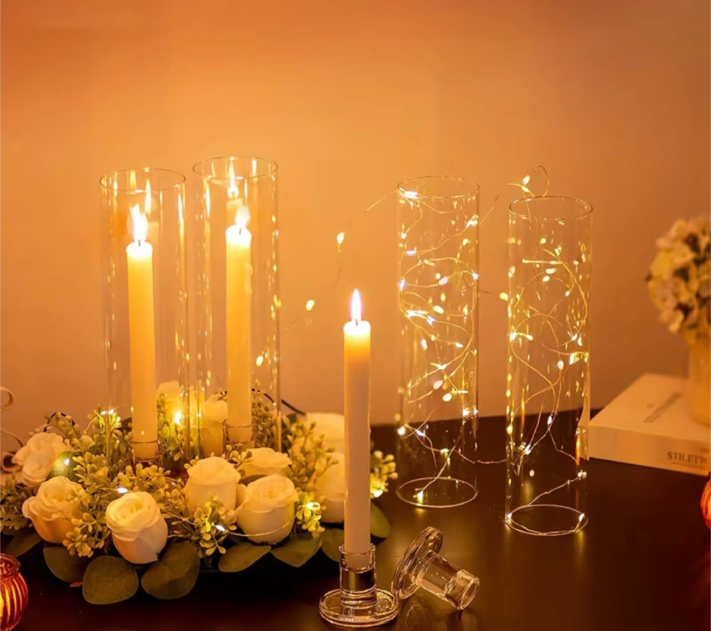 Glass Cylinder Vases for Centerpieces (Set of 10) - photo 2
