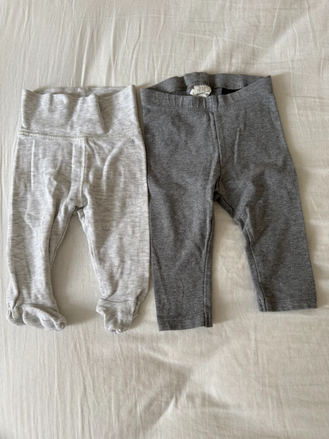 H&M Baby Leggings - Grey & Marled Grey (2-Pack)