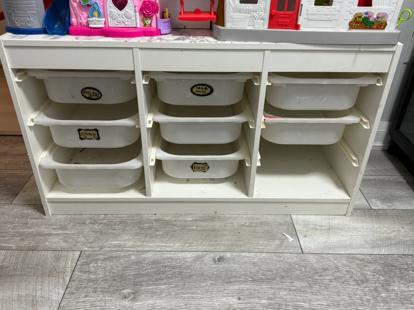 White Toy Storage Unit with Bins - photo 2