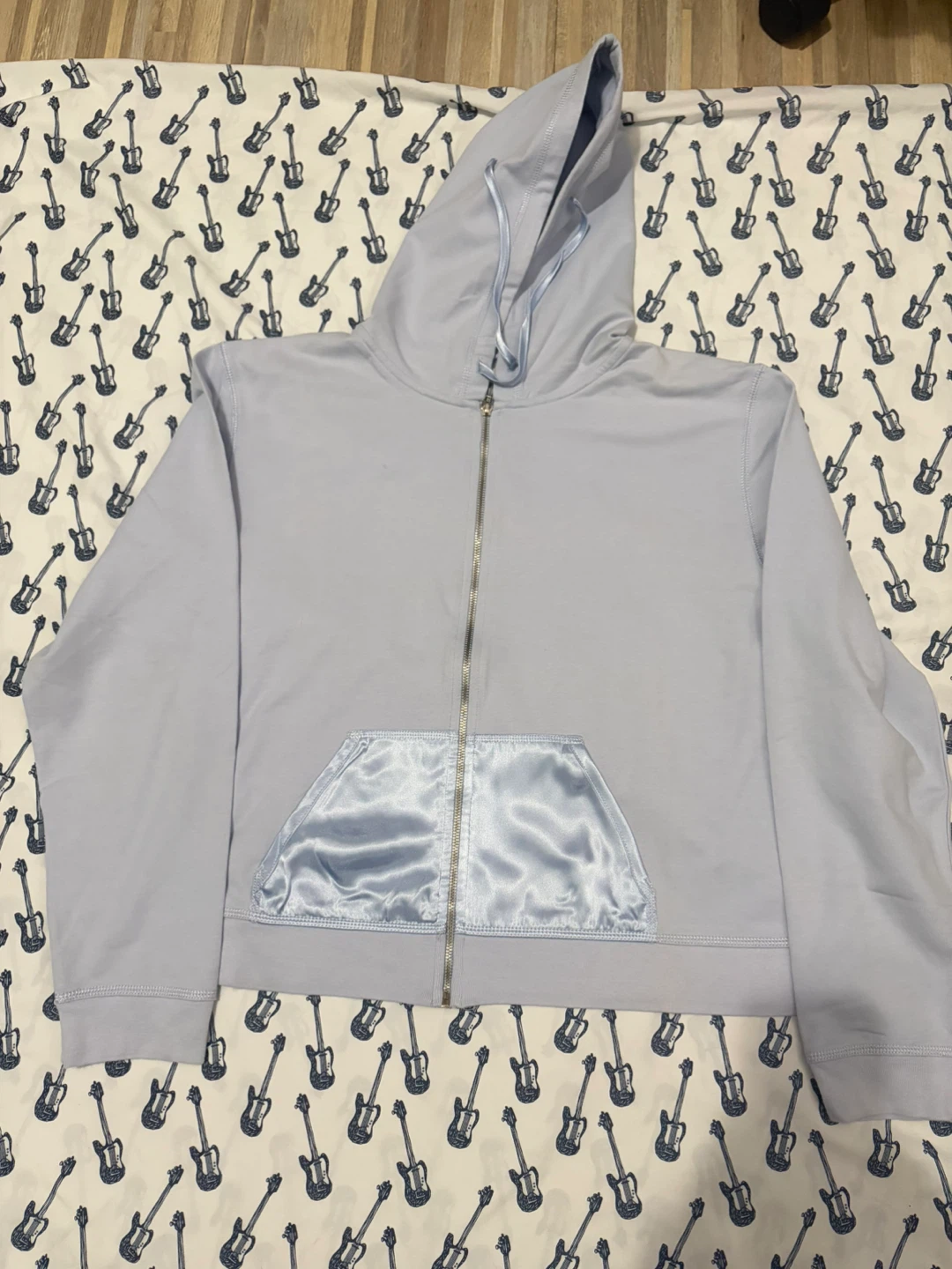 First Issue by Liz Claiborne Light Blue Zip-Up Hoodie XL