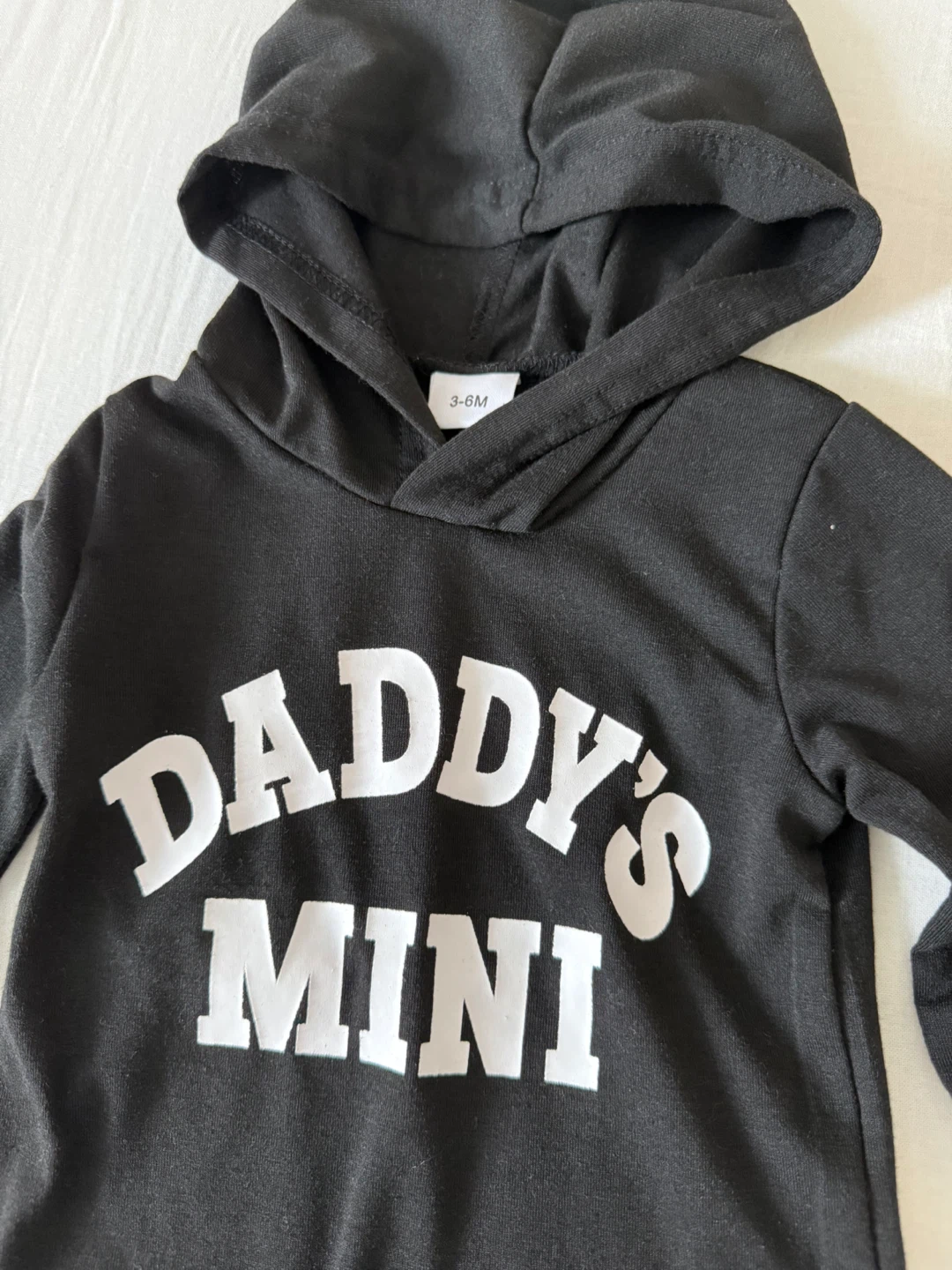 Baby "Daddy's Mini" Hoodie and Pants Set - Black - photo 3