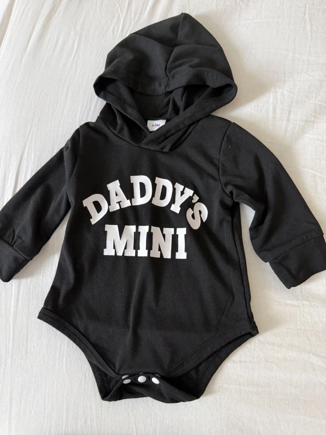 Baby "Daddy's Mini" Hoodie and Pants Set - Black - photo 2