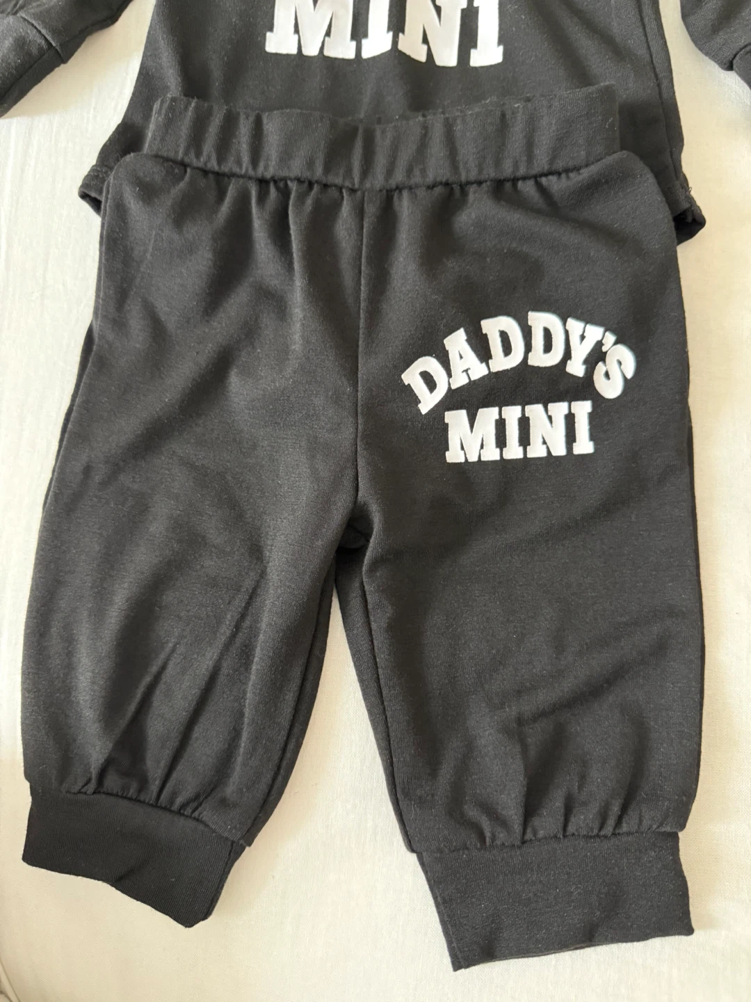 Baby "Daddy's Mini" Hoodie and Pants Set - Black - photo 4
