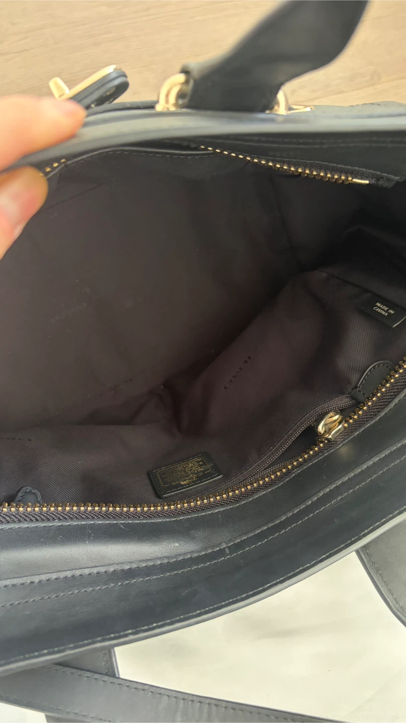 Coach Black Leather Tote Bag with Shoulder Strap - photo 5