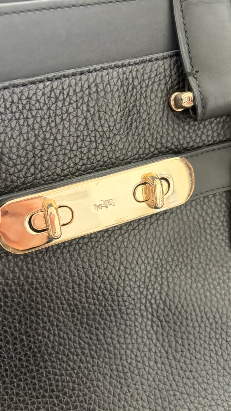 Coach Black Leather Tote Bag with Shoulder Strap - photo 4