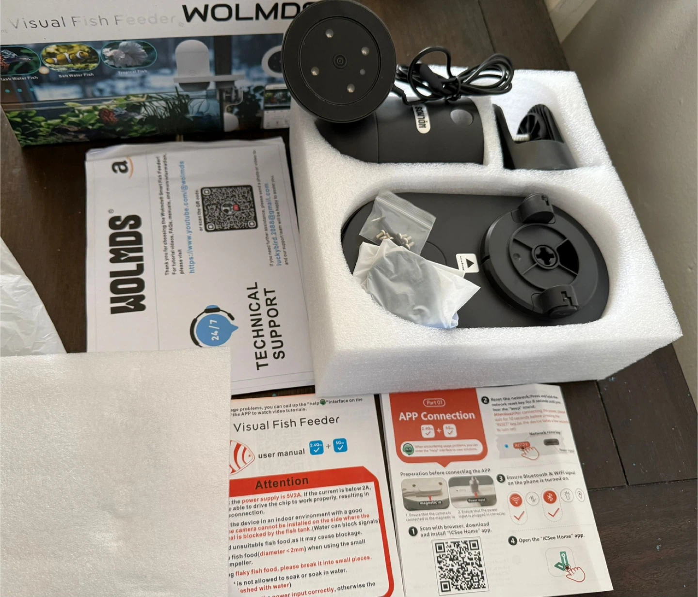 Wolmds Automatic Fish Feeder with HD Camera - Dark Grey - photo 5