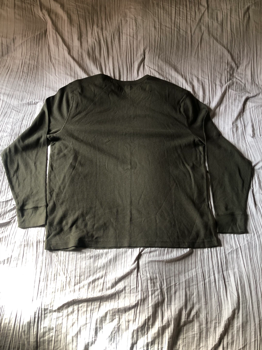 Old Navy Men's XXL Green Waffle Knit Long Sleeve Shirt - photo 2