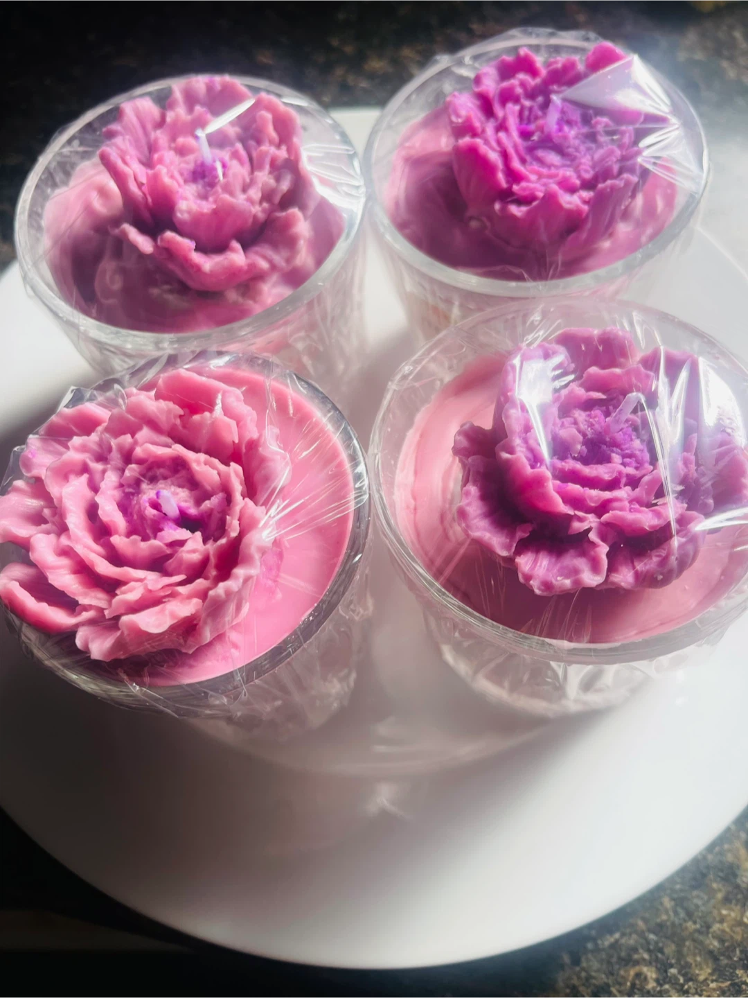 Purple Floral Scented Candles - Set of 4 - photo 3
