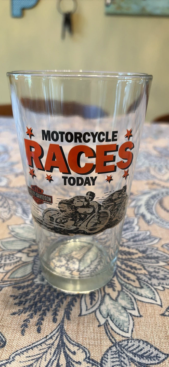 Rare Harley-Davidson Motorcycle Races Glass Set - photo 4