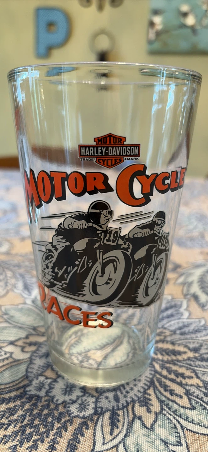 Rare Harley-Davidson Motorcycle Races Glass Set - photo 5