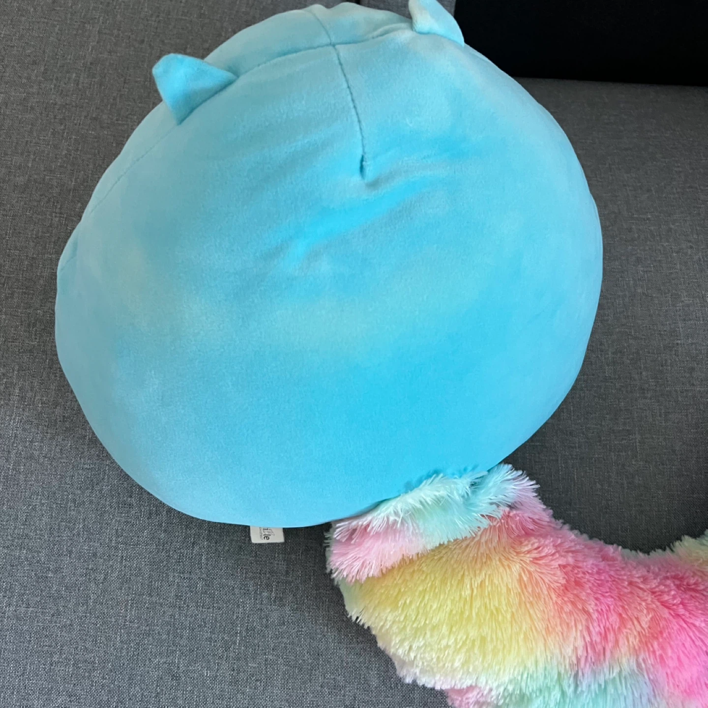 Blue Cat Plush Toy with Rainbow Tail - photo 4