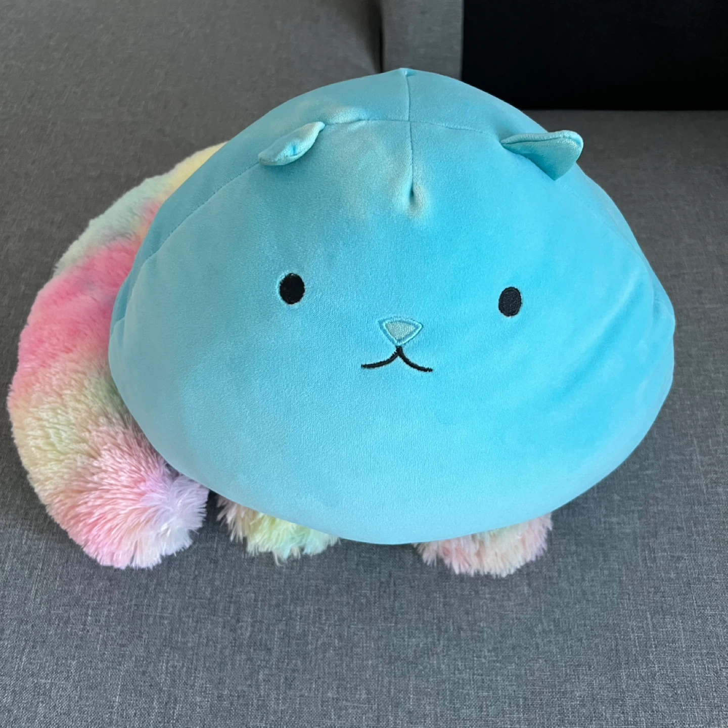 Blue Cat Plush Toy with Rainbow Tail - photo 2
