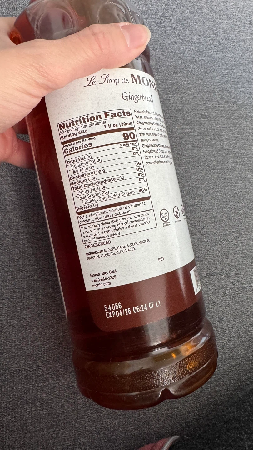 Monin Gingerbread Premium Gourmet Syrup 1L - photo 2