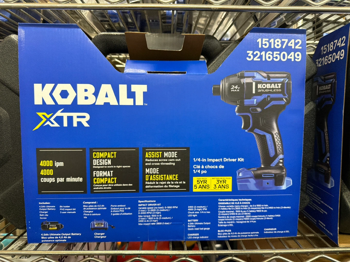Kobalt XTR 24V MAX Brushless 1/4-in Impact Driver Kit - photo 2