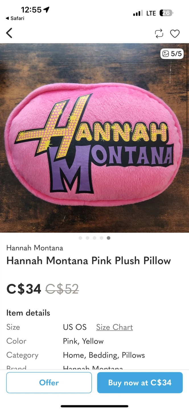 Hannah Montana Pink Plush Pillow - photo 4