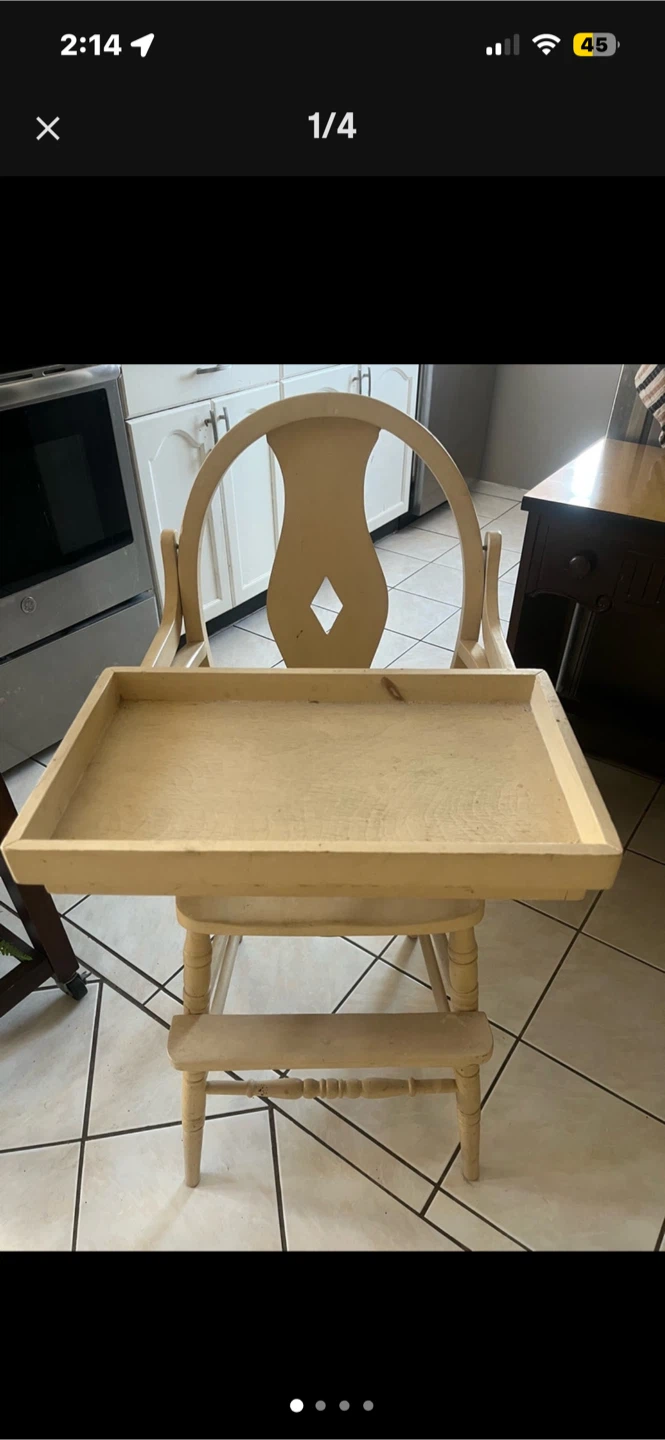 Wooden High Chair with Tray