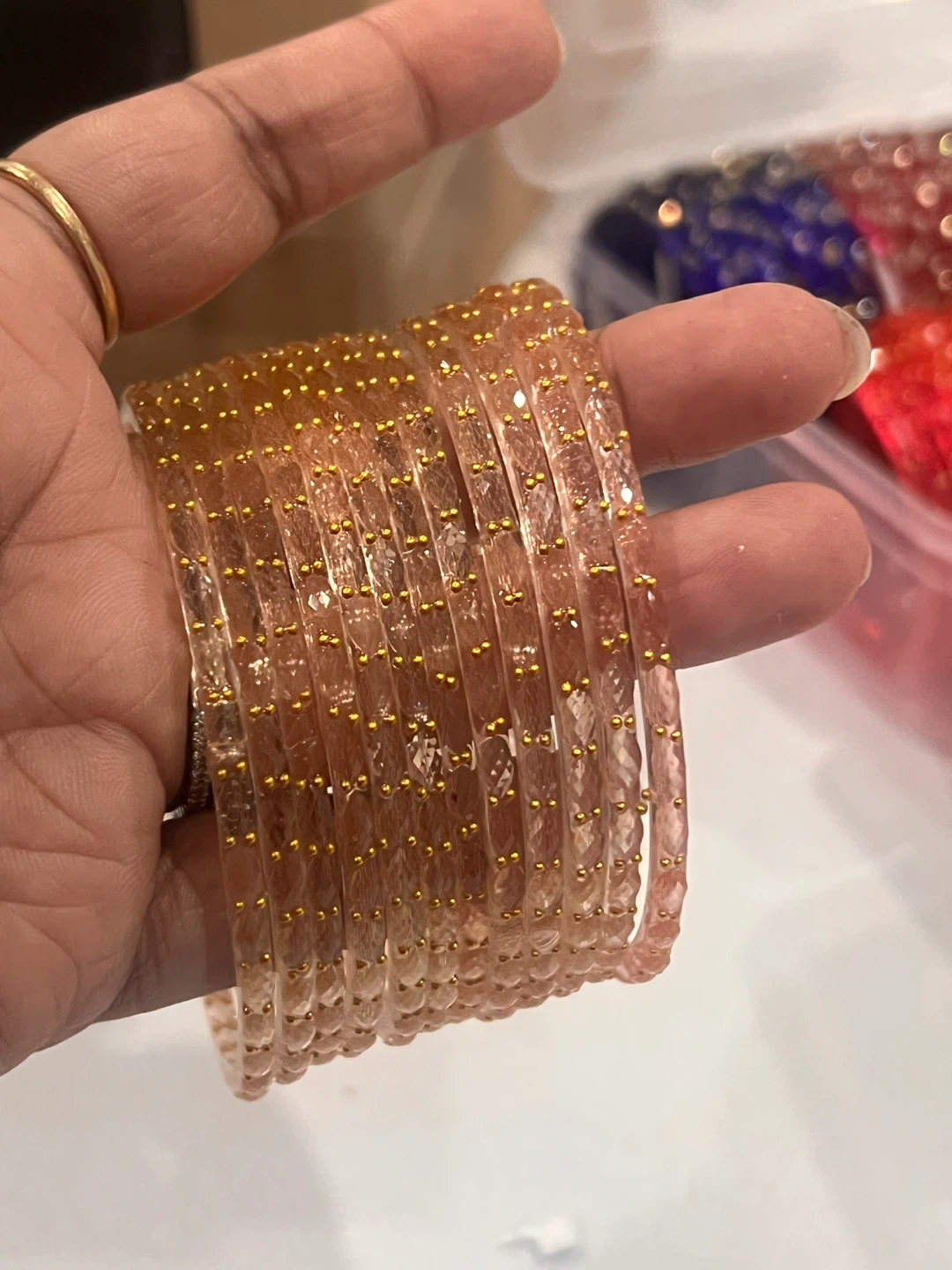 Raindrop Bangles Peach color