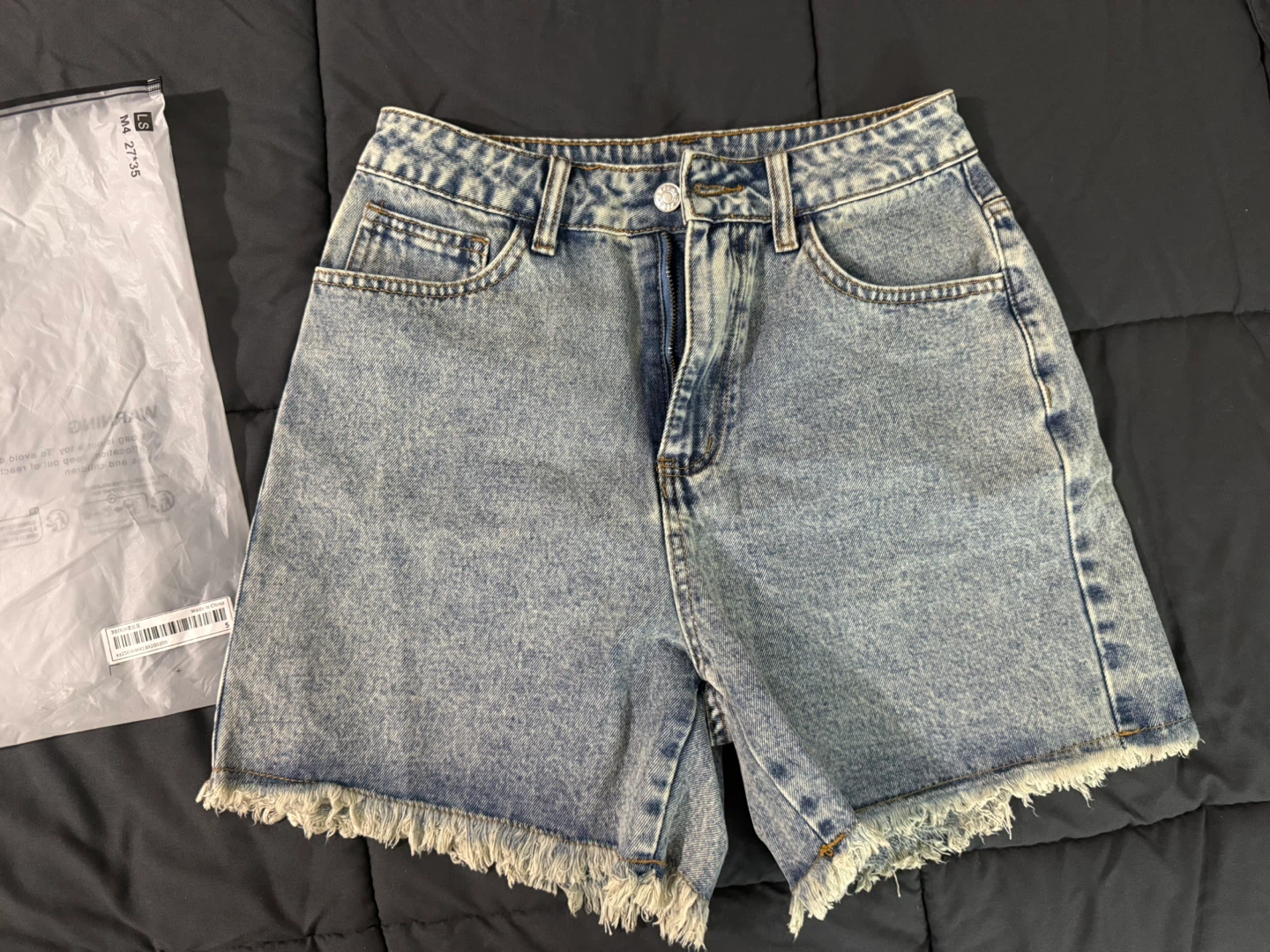 Women's Denim Shorts Acid Wash Frayed Hem - photo 3