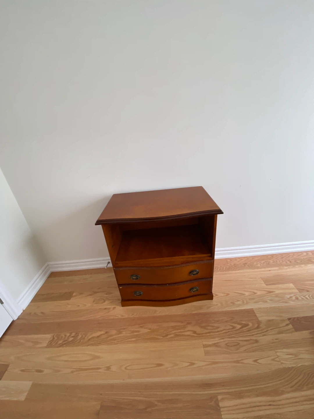 Wooden Nightstand with Two Drawers