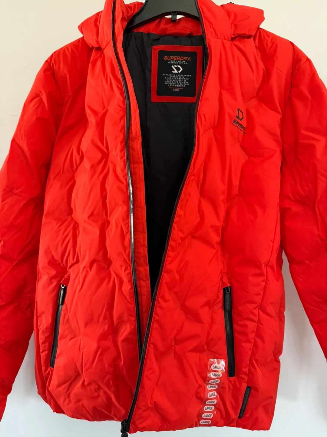 Superdry Echo Edition Premium Puffer Jacket - Red, Large