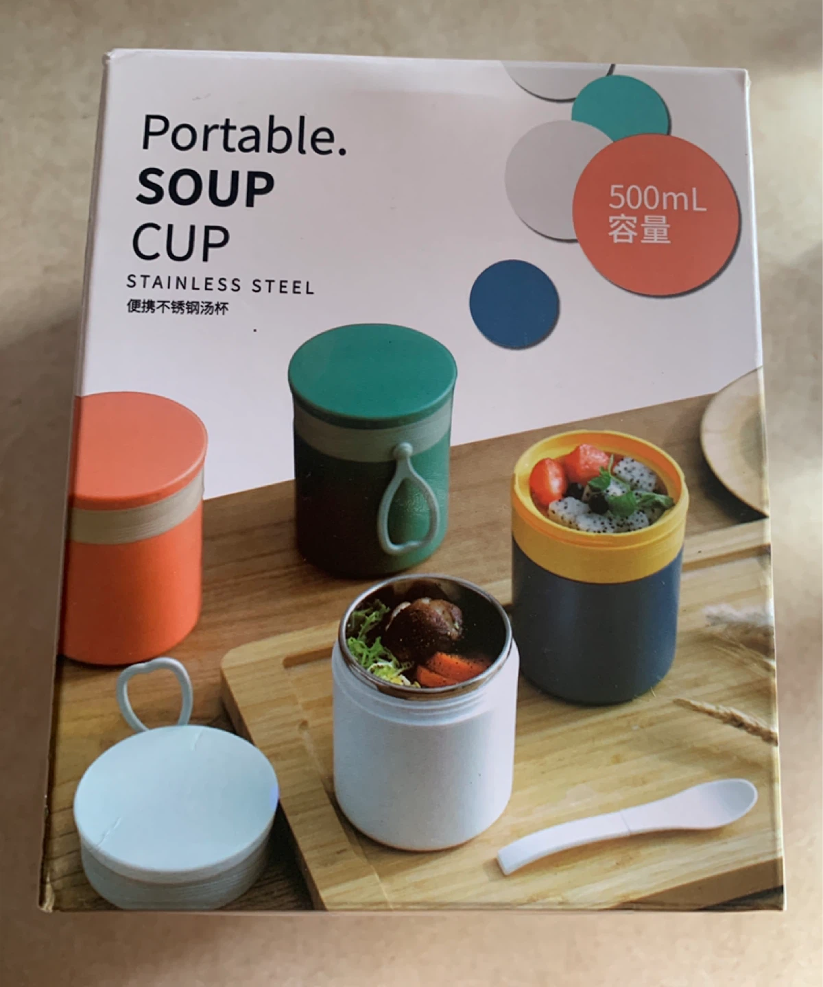 Portable Soup Cup 500mL Stainless Steel