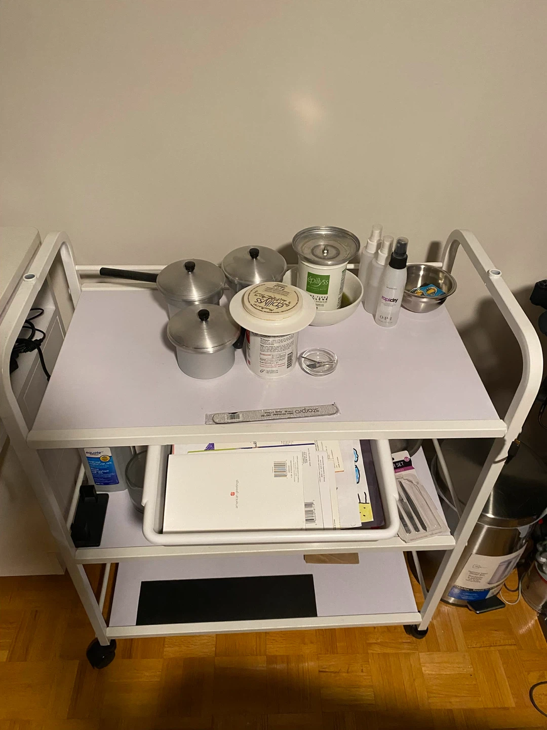 Satin Smooth Small 3-Shelf Trolley with Drawer. - photo 4