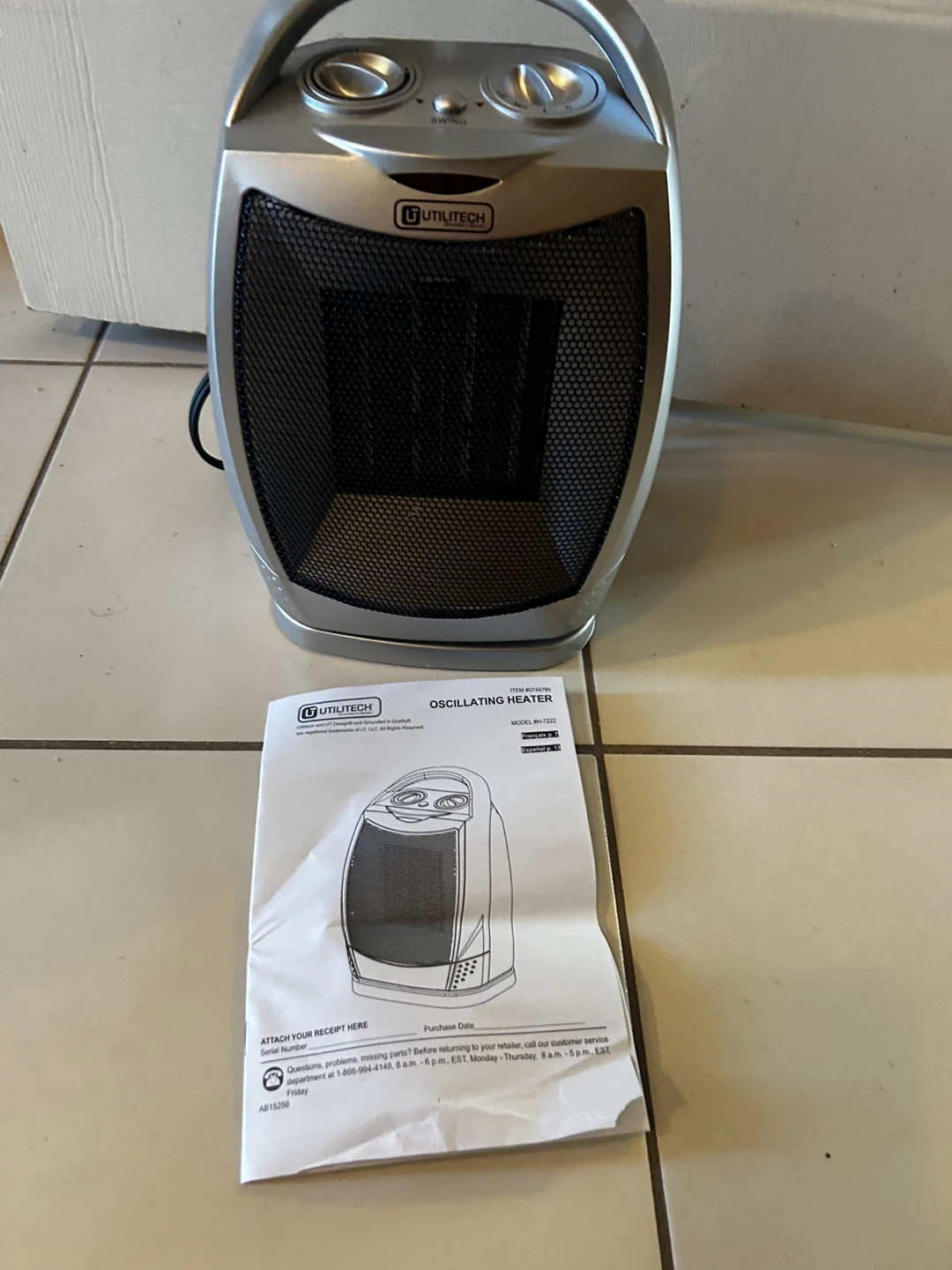 Utilitech Oscillating Ceramic Heater - photo 3