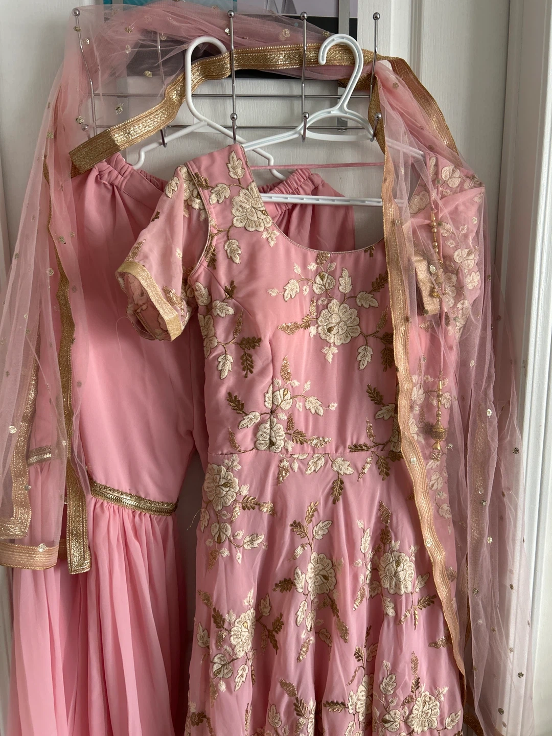 Pink Embroidered Anarkali Suit with Dupatta - photo 2