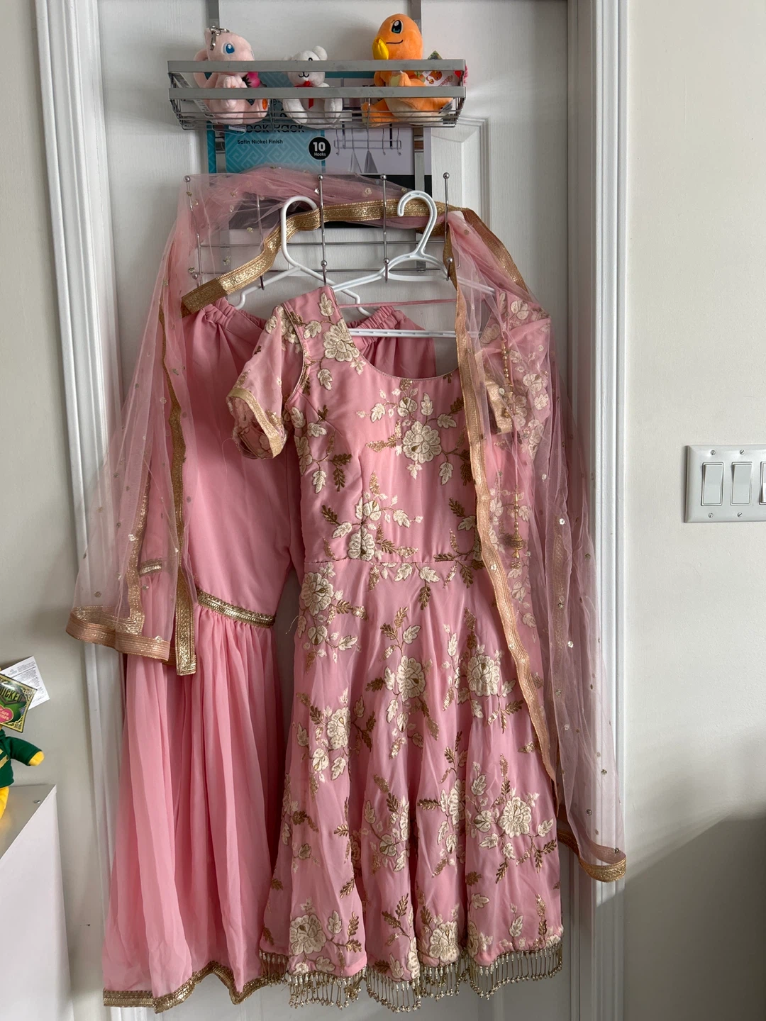Pink Embroidered Anarkali Suit with Dupatta