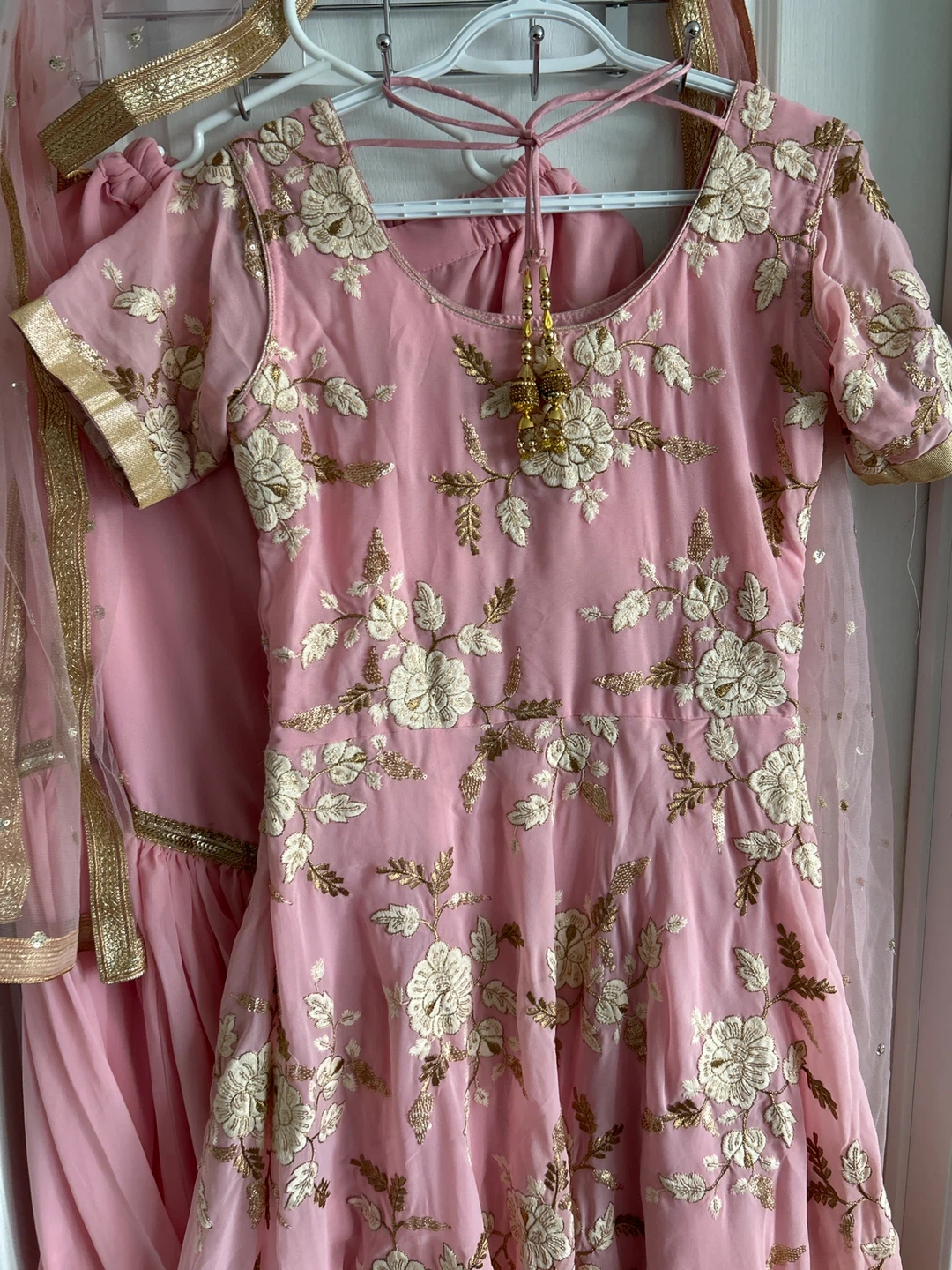 Pink Embroidered Anarkali Suit with Dupatta - photo 3