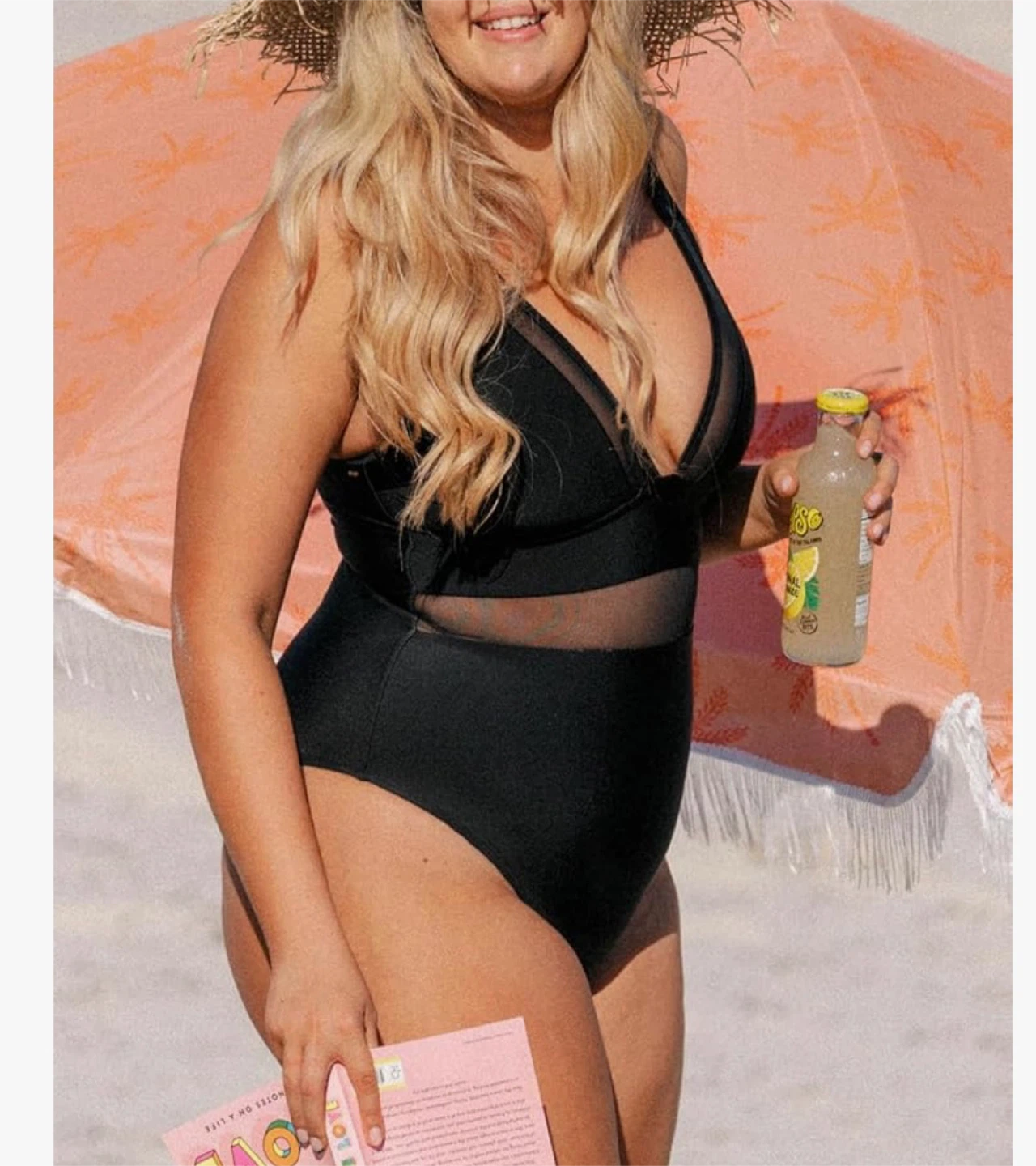 CUPSHE Black Mesh One-Piece Swimsuit Size 1X - photo 2