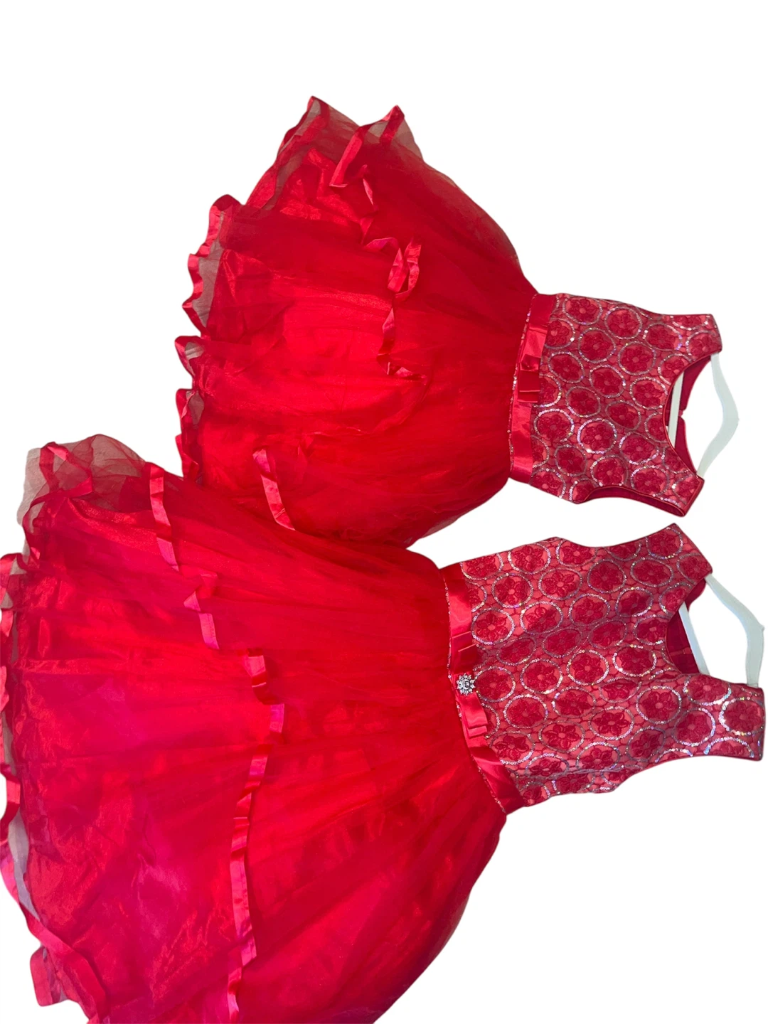 Red Tulle Flower Girl Dress with Sequins - photo 2