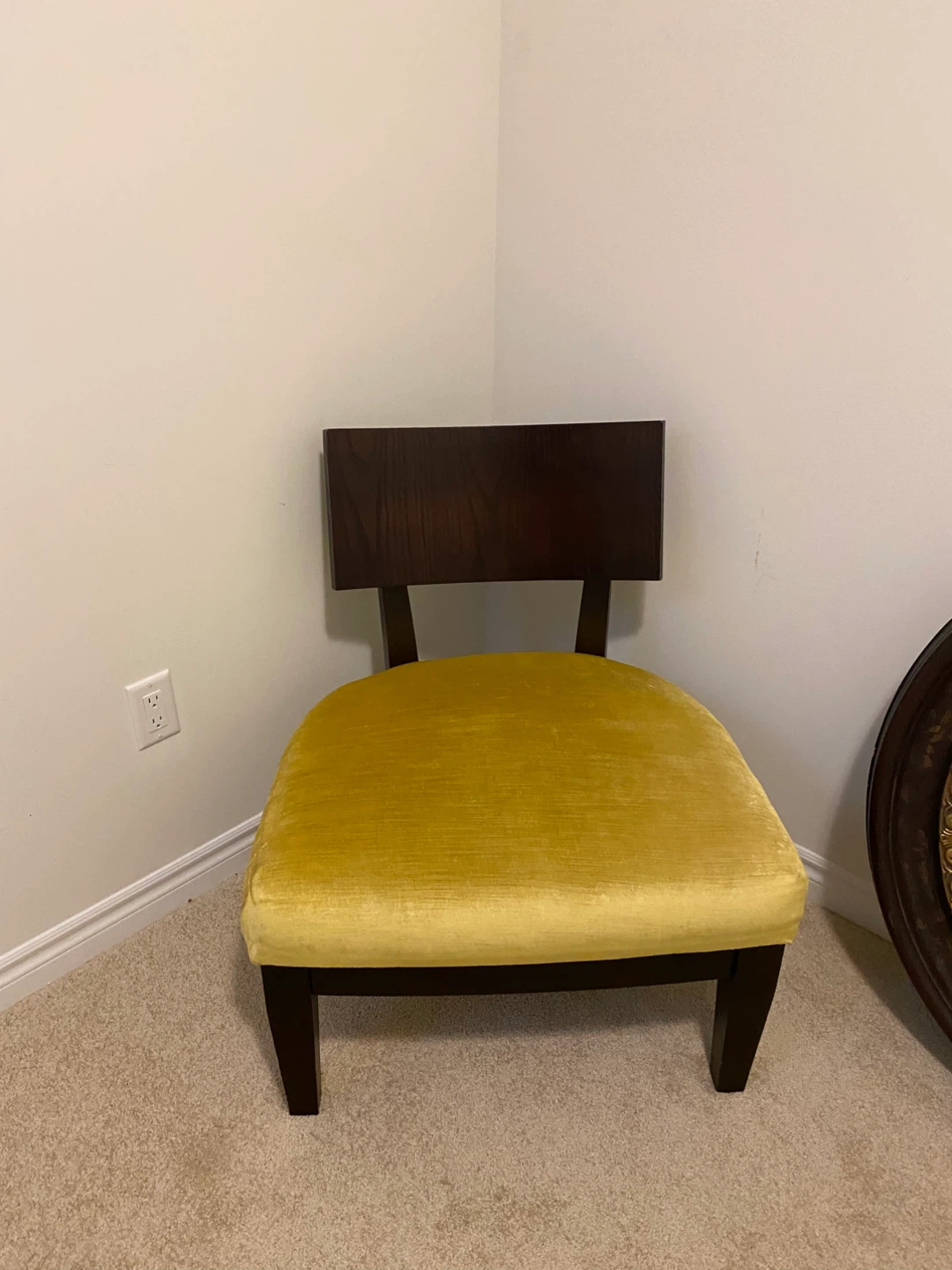 Yellow Upholstered Accent Chair - photo 2