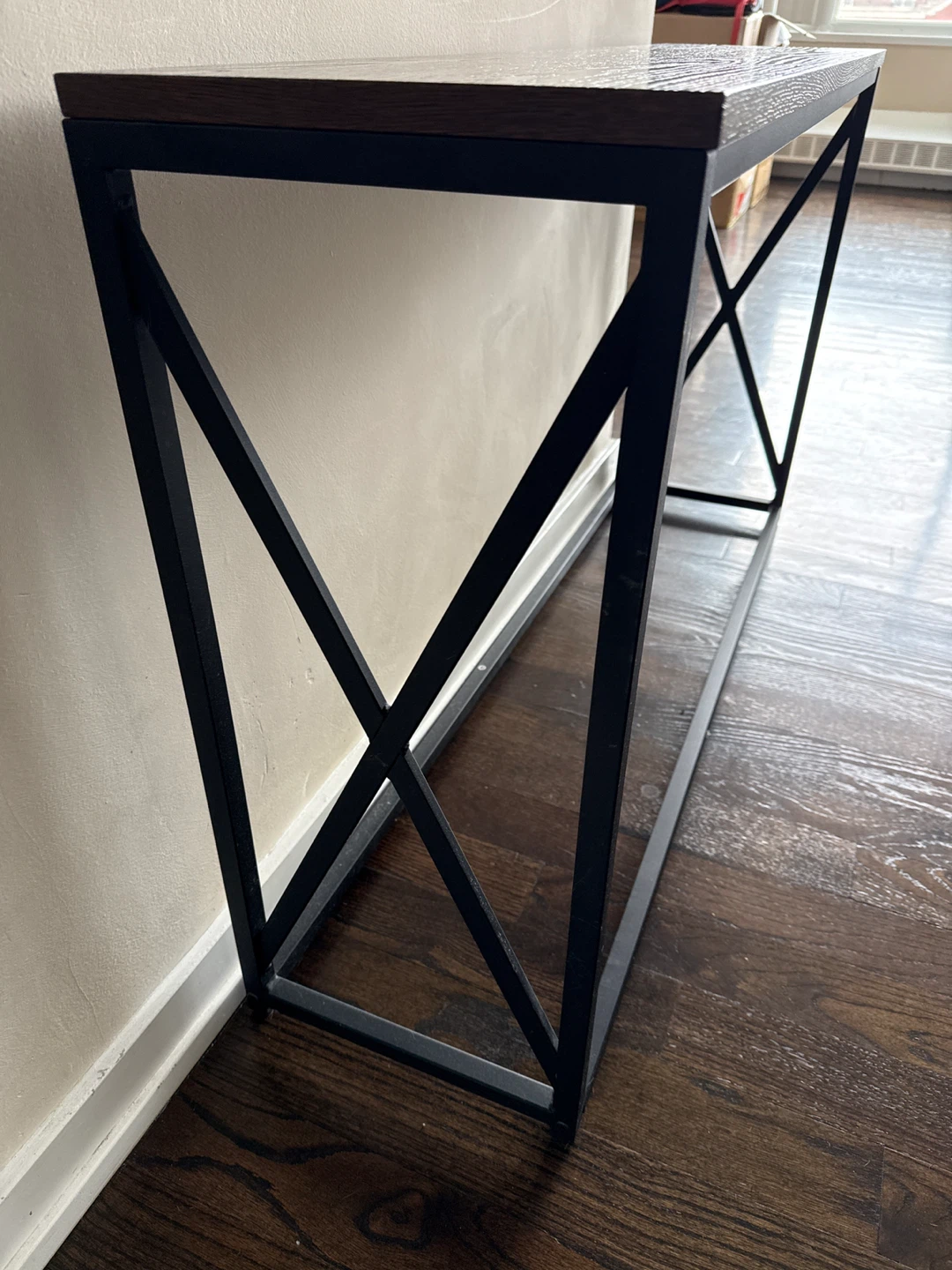 Console Table with Wood Top and Metal Frame - photo 2