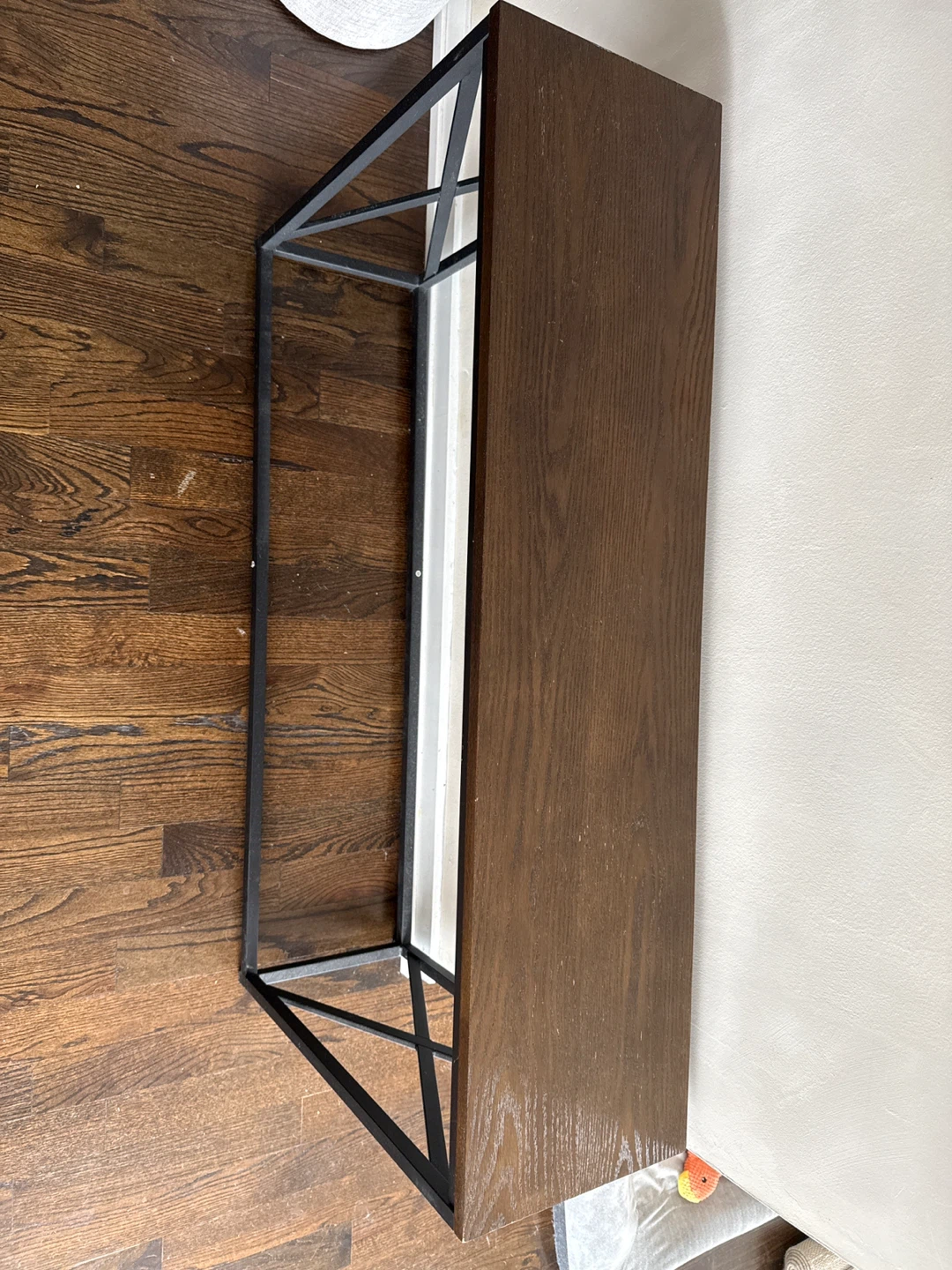 Console Table with Wood Top and Metal Frame