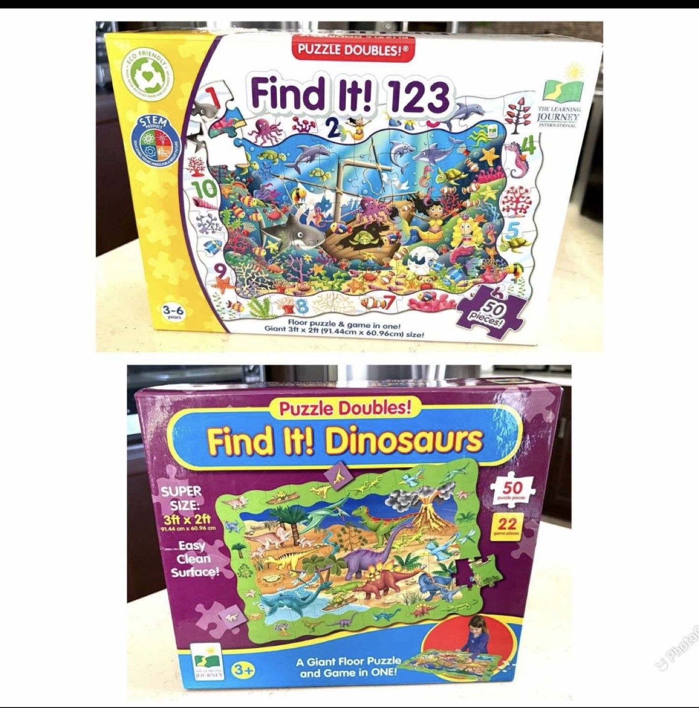 2 Sets The Learning Journey Find It! Dinosaurs Puzzle Doubles!