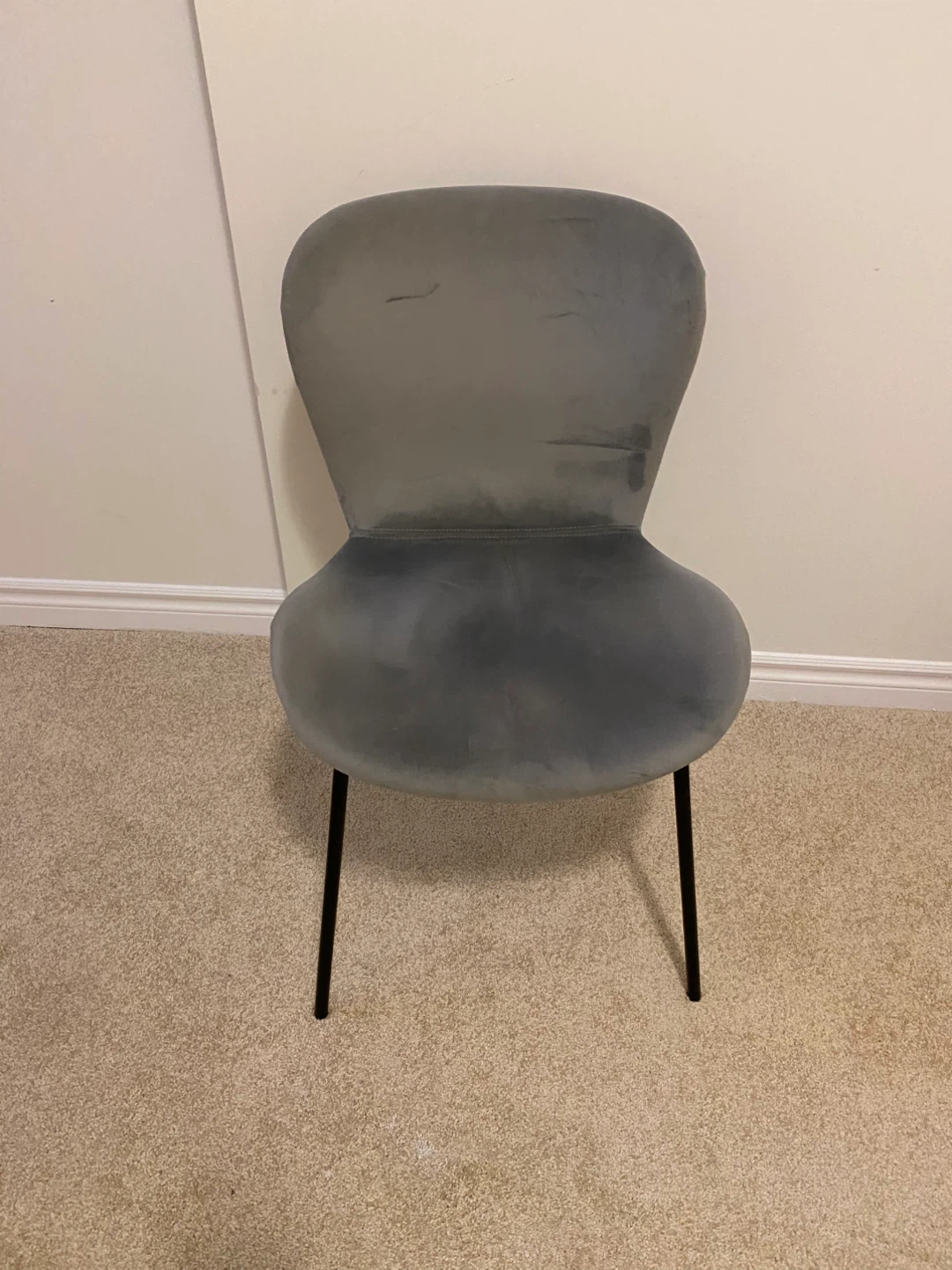 Grey Velvet Accent Chair
