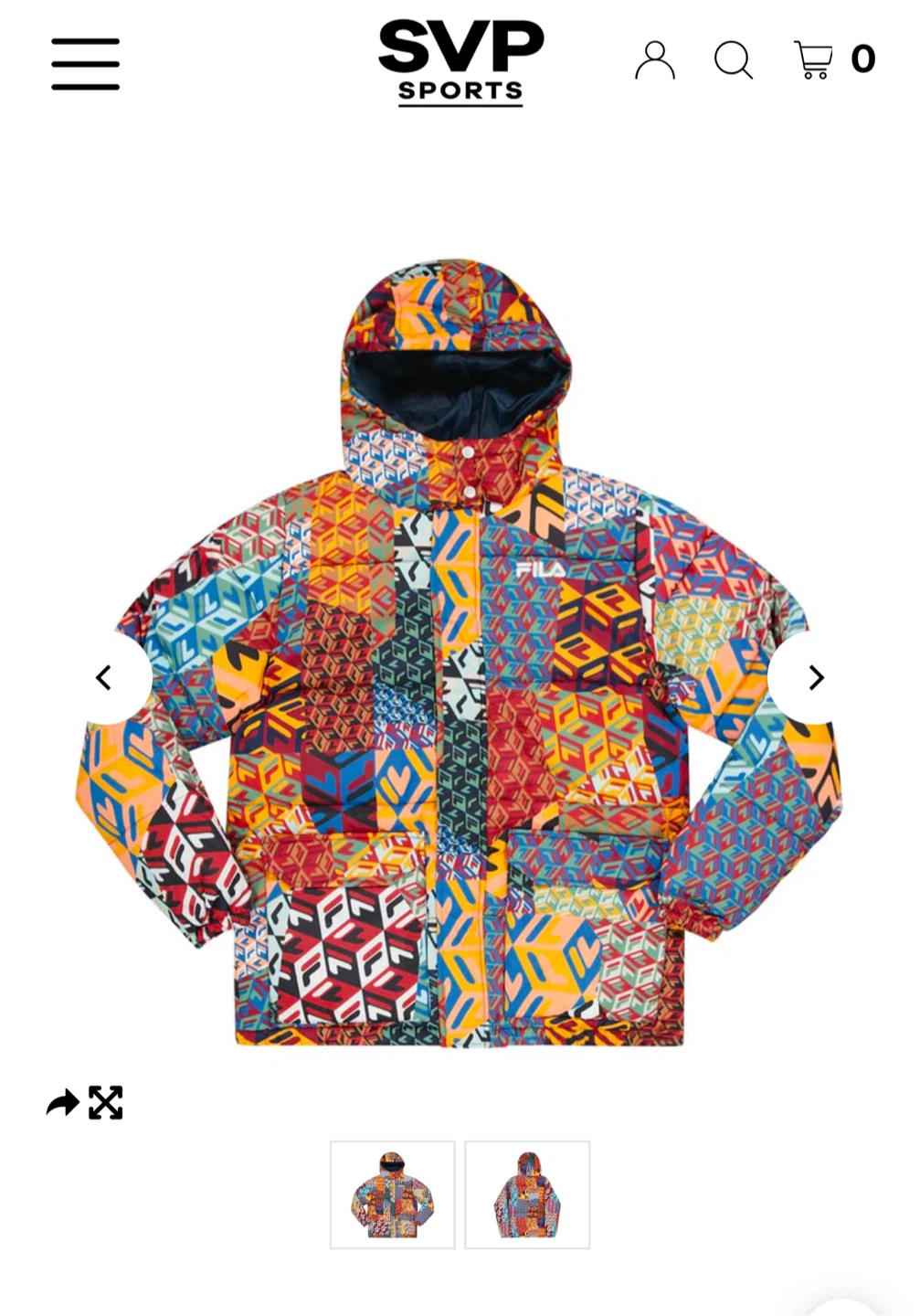 Fila Patchwork Hooded Puffer Jacket 🧡