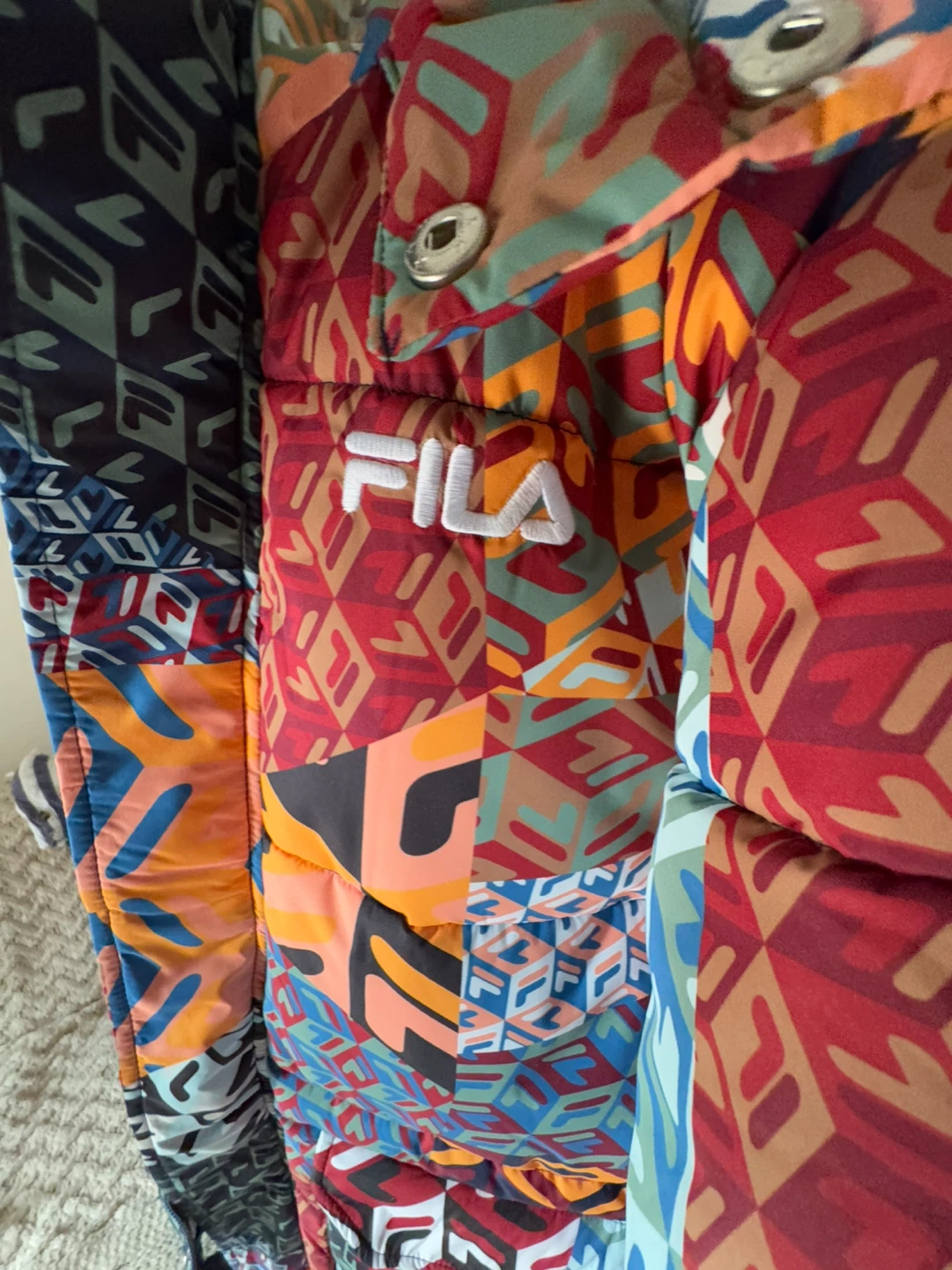 Fila Patchwork Hooded Puffer Jacket 🧡 - photo 4