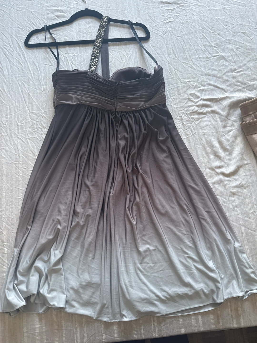 Xscape by Joanna Chen Grey Ombre Embellished Dress - Size 12 - photo 2