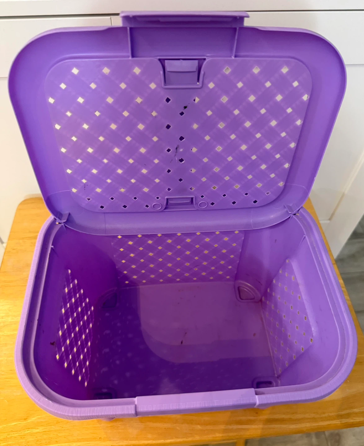 Purple Plastic Storage Basket with Lid - photo 2