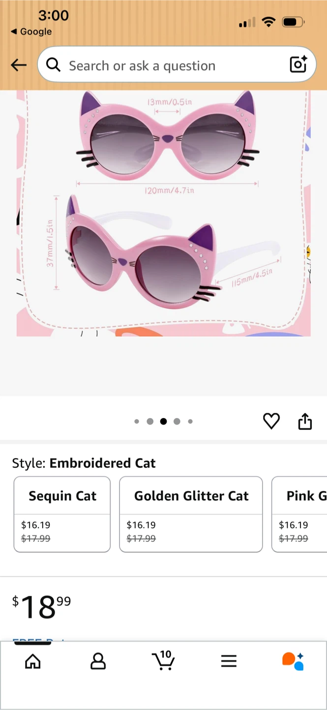 High Quality Kids Pink Cat Sunglasses Like New Condition - photo 5