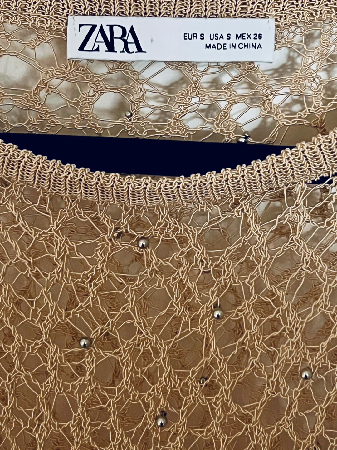 ZARA GORGEOUS OPENWORK SWEATER W/ SILVERY DECORATIVE BEADS - photo 3