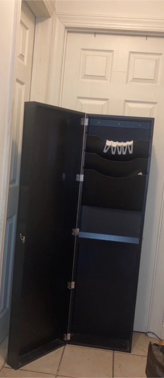 Brown Wooden Wall-Mounted Organizer with Door | Storage Cabinet - photo 2