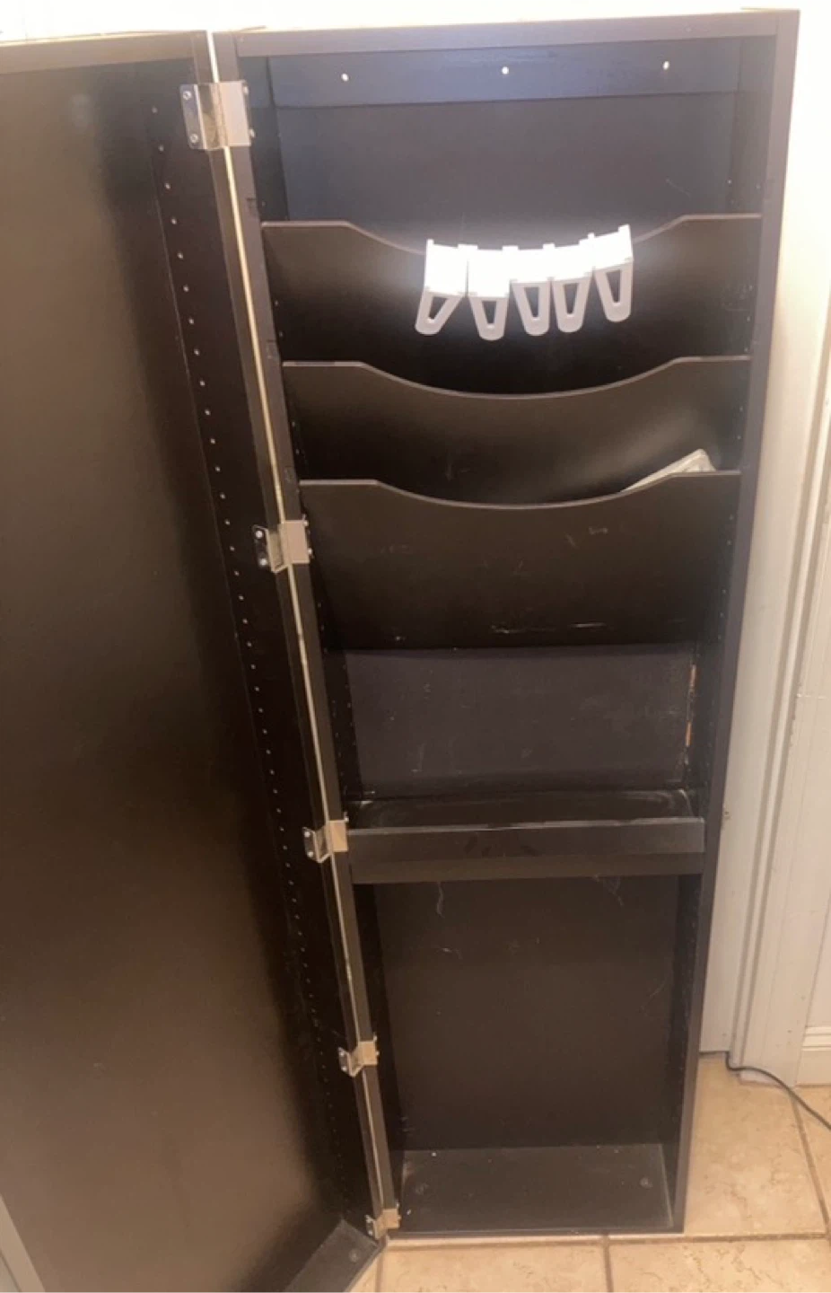Brown Wooden Wall-Mounted Organizer with Door | Storage Cabinet