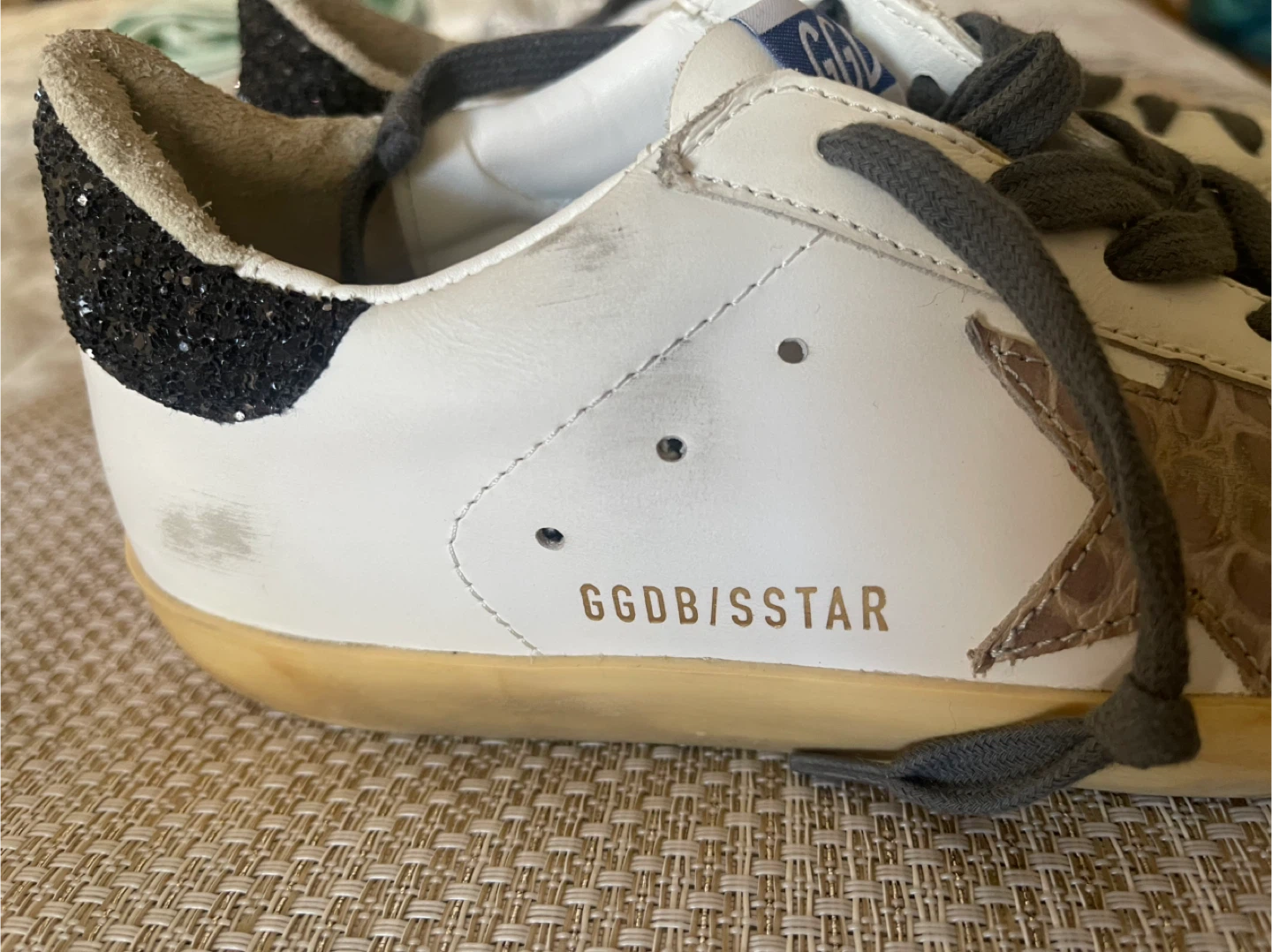 Golden Goose Superstar Sneakers White Black Glitter Star - photo 3